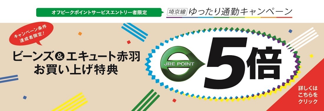 JRE POINT会員限定 埼京線ゆったり通勤キャンペーン