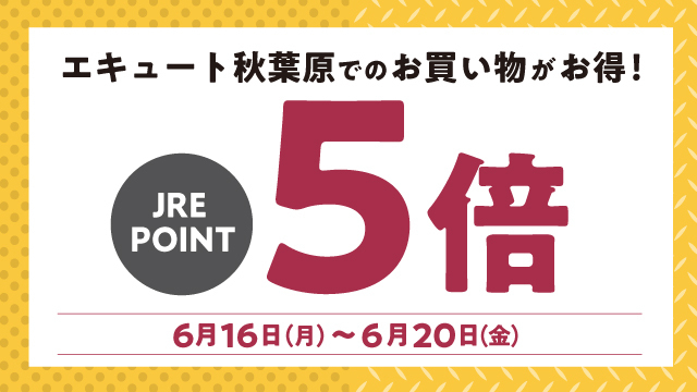 【エキュート秋葉原限定】JRE POINT 5倍キャンペーン