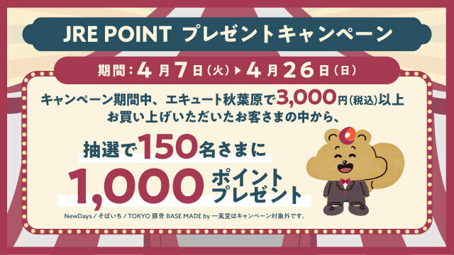 ファースト アキバーサリー JRE POINTプレゼントキャンペーン